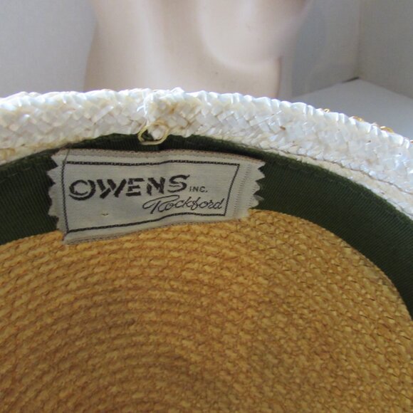 SALE Sweet Mid Century Cloche Style Straw Hat with Pink Rose main image 8